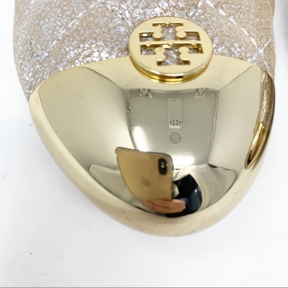 Tory Burch Quilted Cap Toe Ballet Flats Size 7 - Picture 2 of 8